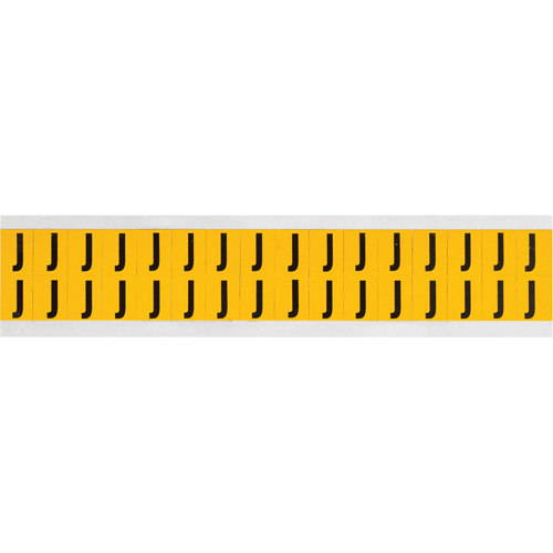 Brady  1520-J  Individual Number and Letter Labels, J, 5/8" H, Black on Yellow - Each