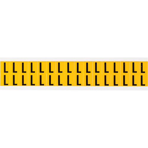 Brady  1520-L  Individual Number and Letter Labels, L, 5/8" H, Black on Yellow - Each