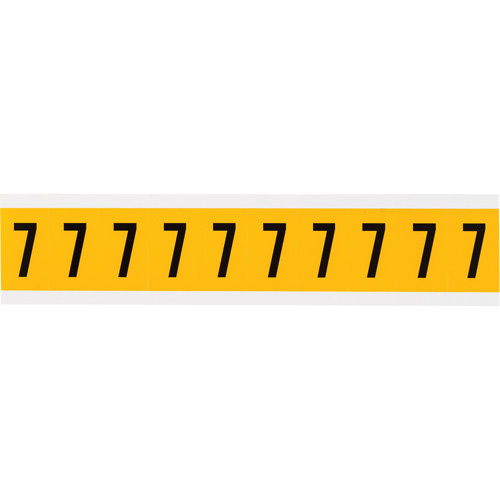 Brady  1530-7  Individual Number and Letter Label, 7, 1" H, Black on Yellow - Each