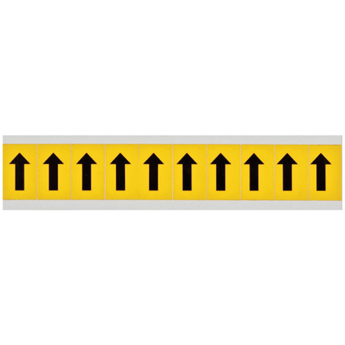 Brady  1530-ARO  Individual Number and Letter Labels, Arrow Symbol, 1" H, Black on Yellow - Each