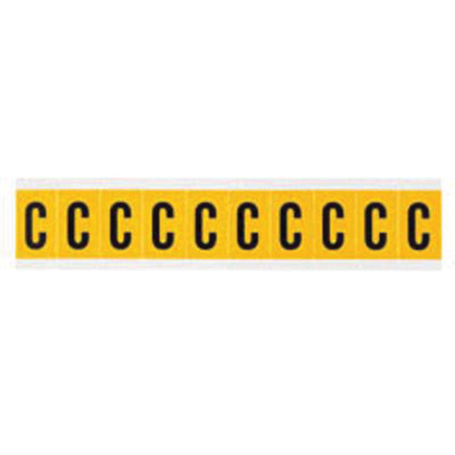 Brady  1530-C  Individual Number and Letter Labels, C, 1" H, Black on Yellow - Each