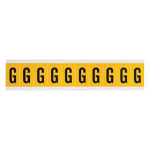 Brady  1530-G  Individual Number and Letter Labels, G, 1" H, Black on Yellow - Each