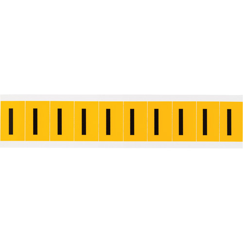 Brady  1530-I  Individual Number and Letter Labels, I, 1" H, Black on Yellow - Each