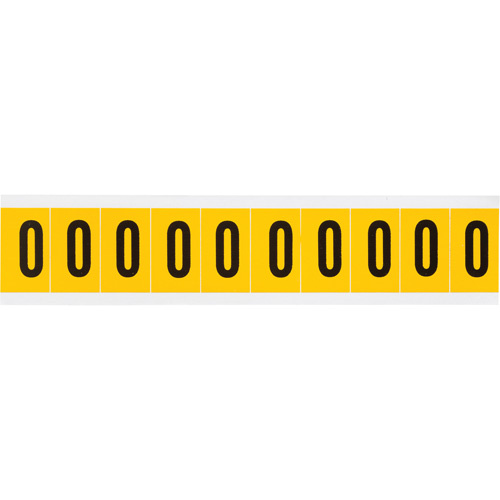 Brady  1530-O  Individual Number & Letter Labels, O, 1" H, Black on Yellow - Each