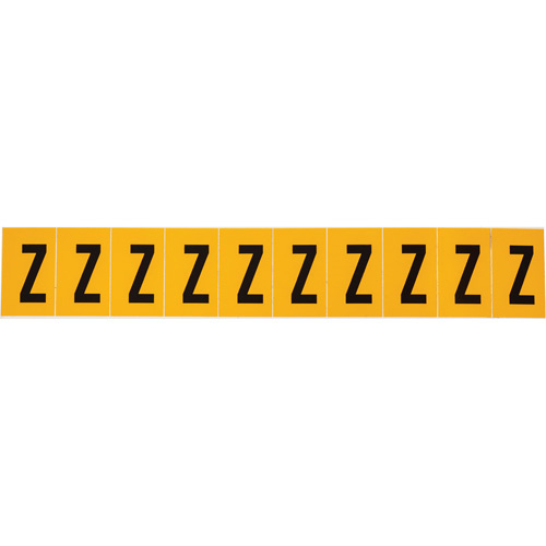 Brady  1530-Z  Individual Number & Letter Labels, Z, 1" H, Black on Yellow - Each