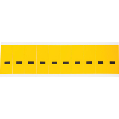 Brady  1534-DSH  Individual Number & Letter Labels, Dash (-), 2" H, Black on Yellow - Each