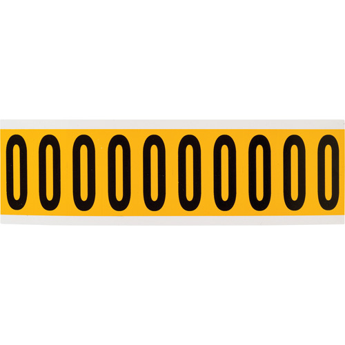 Brady  1534-O  Individual Number & Letter Labels, O, 2" H, Black on Yellow - Each