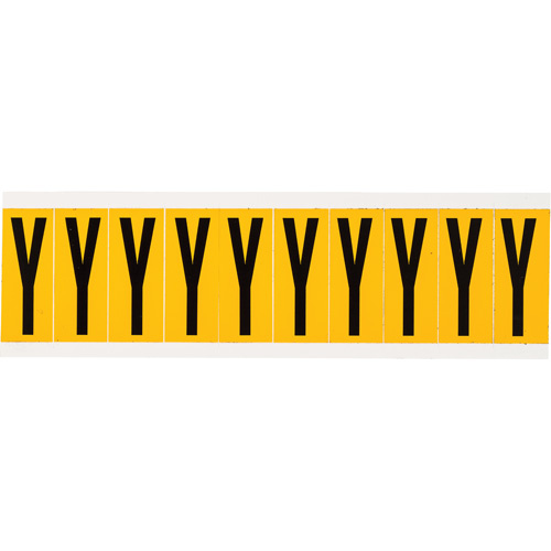 Brady  1534-Y  Individual Number & Letter Labels, Y, 2" H, Black on Yellow - Each