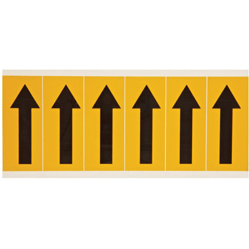 Brady  1550-ARO  Individual Number and Letter Labels, Arrow Symbol, 3" H, Black on Yellow - Each