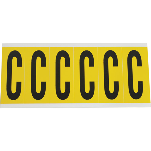 Brady  1550-C  Individual Number and Letter Labels, C, 3" H, Black on Yellow - Each