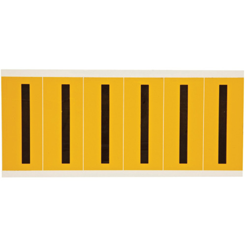 Brady  1550-I  Individual Number and Letter Labels, I, 3" H, Black on Yellow - Each