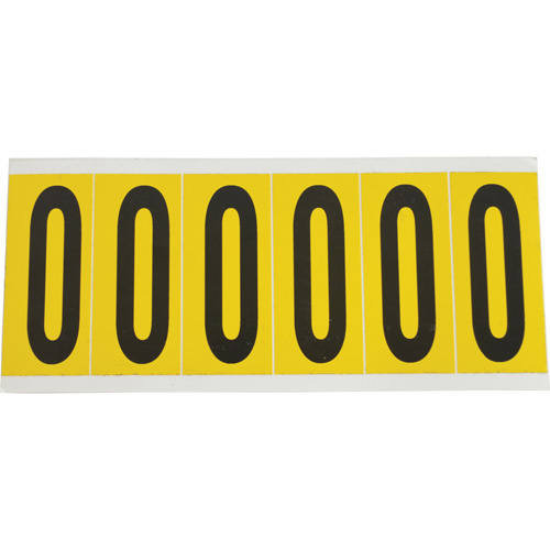 Brady  1550-O  Individual Number & Letter Labels, O, 3" H, Black on Yellow - Each