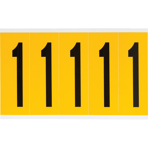 Brady  1560-1  Individual Number and Letter Labels, 1, 4" H, Black on Yellow - Each