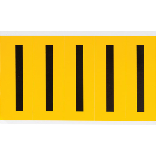 Brady  1560-I  Individual Number and Letter Labels, I, 4" H, Black on Yellow - Each