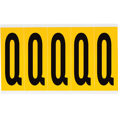 Brady  1560-Q  Individual Number & Letter Labels, Q, 4" H, Black on Yellow - Each