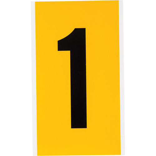 Brady  1570-1  Individual Number and Letter Labels, 1, 6" H, Black on Yellow - Each