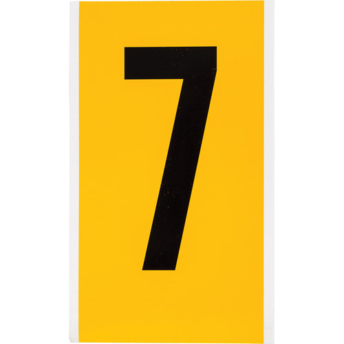 Brady  1570-7  Individual Number and Letter Label, 7, 6" H, Black on Yellow - Each