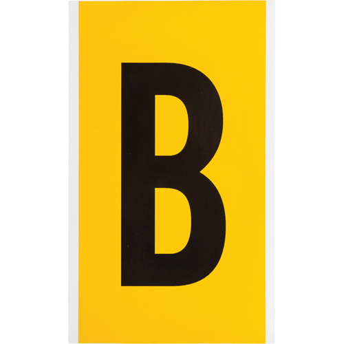 Brady  1570-B  Individual Number and Letter Labels, B, 6" H, Black on Yellow - Each