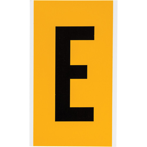 Brady  1570-E  Individual Number and Letter Label, E, 6" H, Black on Yellow - Each