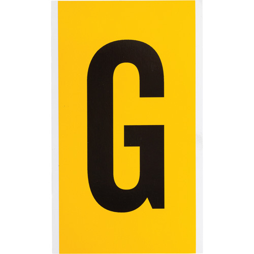 Brady  1570-G  Individual Number and Letter Labels, G, 6" H, Black on Yellow - Each