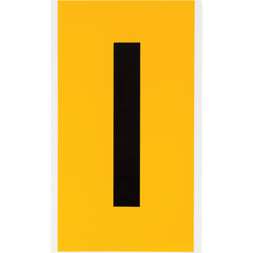 Brady  1570-I  Individual Number and Letter Labels, I, 6" H, Black on Yellow - Each