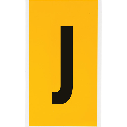 Brady  1570-J  Individual Number and Letter Label, J, 6" H, Black on Yellow - Each