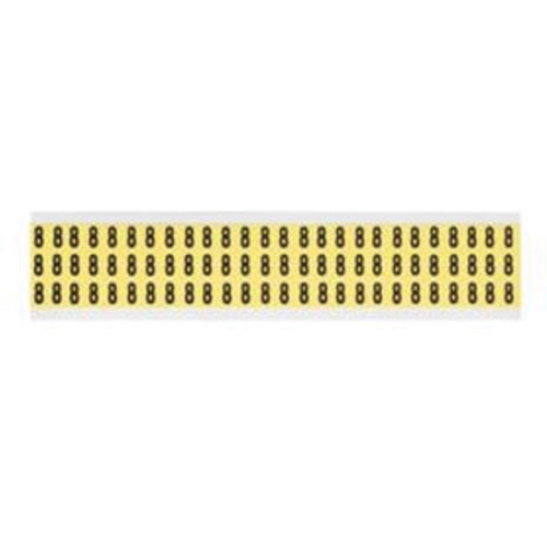 Brady  3410-8  Repositionable Individual Number and Letter Labels, 8, 3/8" H, Black on Yellow - Each