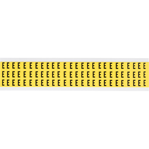 Brady  3410-E  Repositionable Individual Number and Letter Labels, E, 3/8" H, Black on Yellow - Each