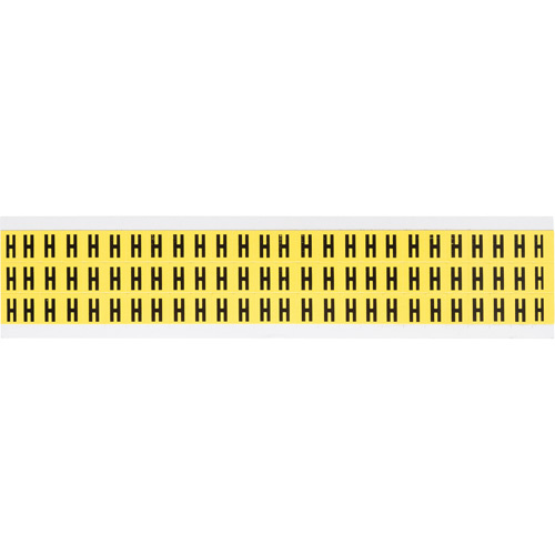 Brady  3410-H  Repositionable Individual Number and Letter Labels, H, 3/8" H, Black on Yellow - Each