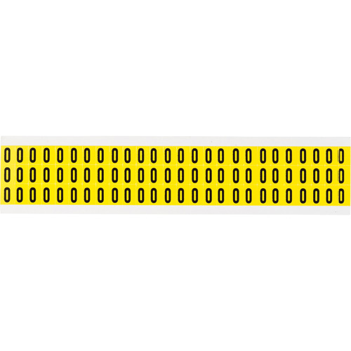Brady  3410-O  Repositionable Individual Number & Letter Labels, O, 3/8" H, Black on Yellow - Each