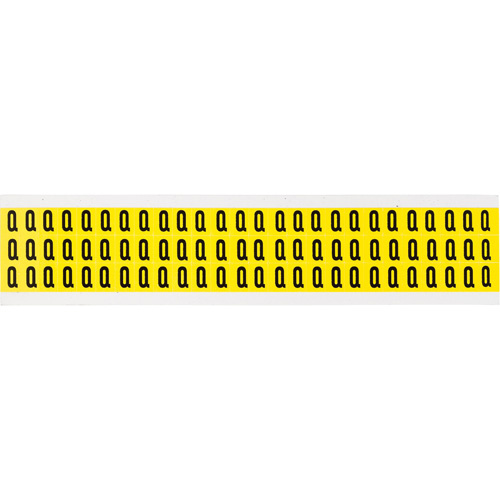 Brady  3410-Q  Repositionable Individual Number & Letter Labels, Q, 3/8" H, Black on Yellow - Each