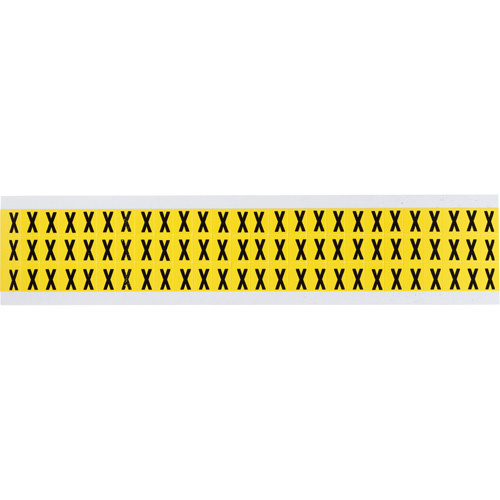 Brady  3410-X  Repositionable Individual Number & Letter Labels, X, 3/8" H, Black on Yellow - Each