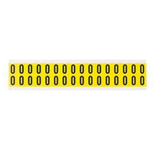 Brady  3420-0  Repositionable Individual Number and Letter Labels, 0, 5/8" H, Black on Yellow - Each