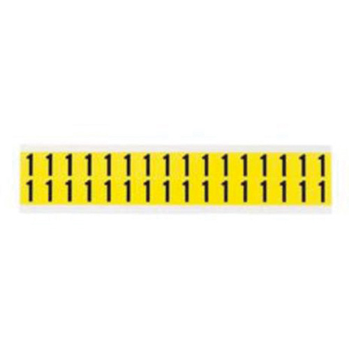 Brady  3420-1  Repositionable Individual Number and Letter Labels, 1, 5/8" H, Black on Yellow - Each