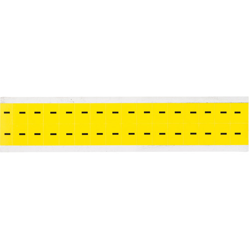 Brady  3420-DSH  Repositionable Individual Number & Letter Labels, Dash (-), 5/8" H, Black on Yellow - Each