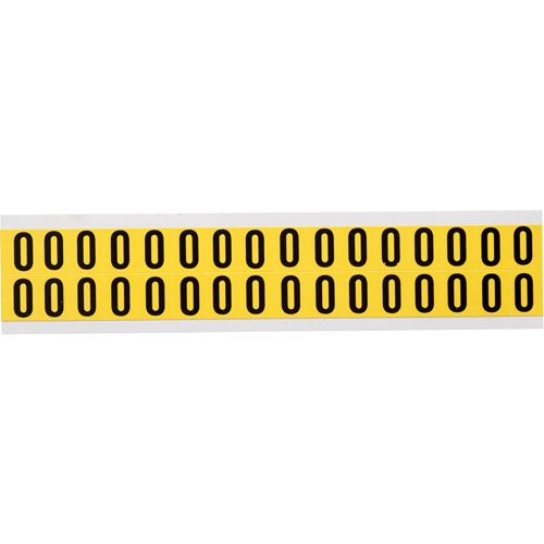 Brady  3420-O  Repositionable Individual Number & Letter Labels, O, 5/8" H, Black on Yellow - Each