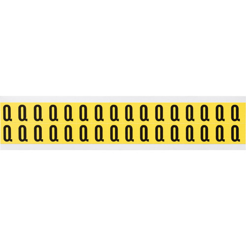 Brady  3420-Q  Repositionable Individual Number & Letter Labels, Q, 5/8" H, Black on Yellow - Each