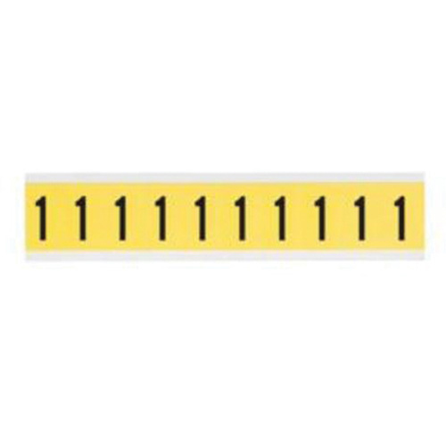 Brady  3430-1  Repositionable Individual Number and Letter Labels, 1, 1" H, Black on Yellow - Each