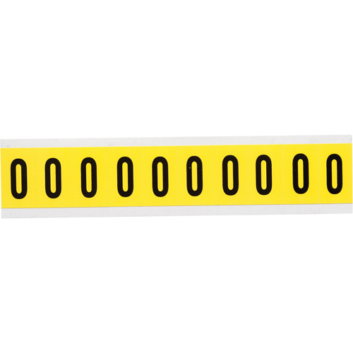 Brady  3430-O  Repositionable Individual Number & Letter Labels, O, 1" H, Black on Yellow - Each