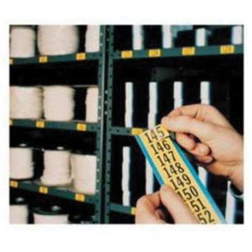 Brady  34353  Repositionable Individual Number and Letter Label Set, 01 to 99, 1" H, Black on Yellow - Each