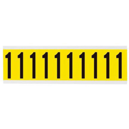 Brady  3440-1  Repositionable Individual Number and Letter Labels, 1, 2" H, Black on Yellow - Each