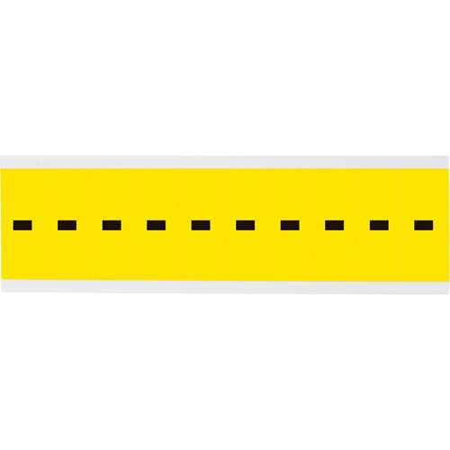 Brady  3440-DSH  Repositionable Individual Number & Letter Labels, Dash (-), 2" H, Black on Yellow - Each