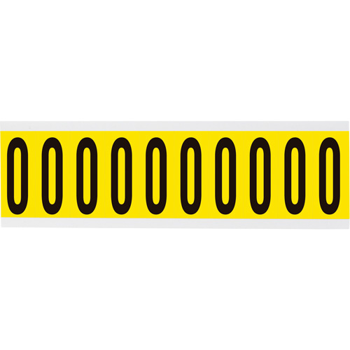 Brady  3440-O  Repositionable Individual Number & Letter Labels, O, 2" H, Black on Yellow - Each