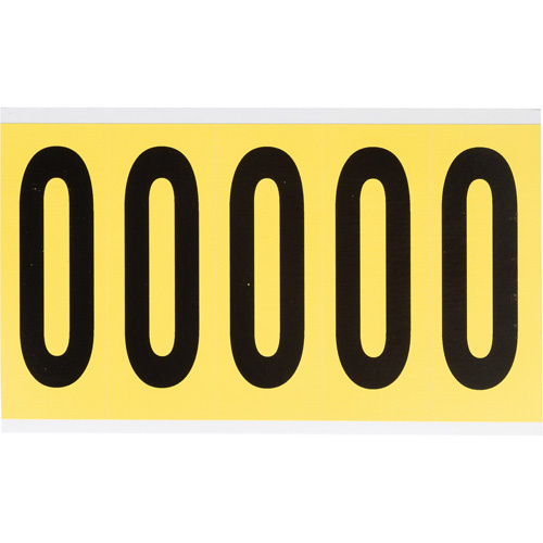 Brady  3460-O  Repositionable Individual Number & Letter Labels, O, 4" H, Black on Yellow - Each