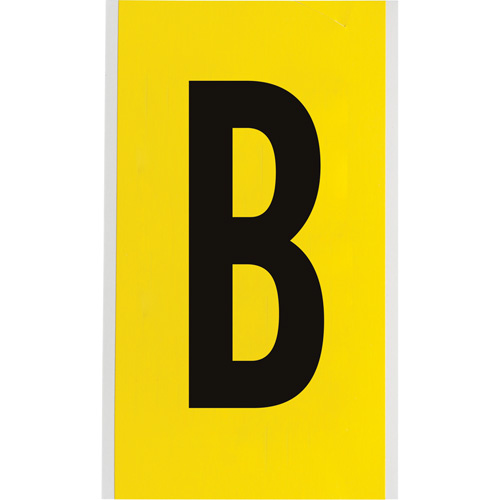 Brady  3470-B  Repositionable Individual Number and Letter Label, B, 6" H, Black on Yellow - Each