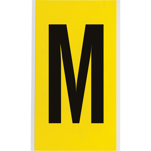 Brady  3470-M  Repositionable Individual Number & Letter Labels, M, 6" H, Black on Yellow - Each