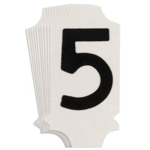 Brady  5010P-5  Quick-Align<sup>?</sup> Individual Gothic Number and Letter Labels, 5, 1" H, Black - Pack of 10