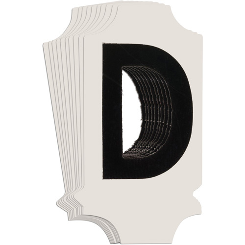 Brady  5010P-D  Quick-Align<sup>?</sup> Individual Gothic Number and Letter Labels, D, 1" H, Black - Pack of 10