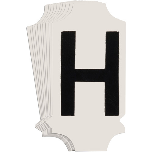 Brady  5010P-H  Quick-Align<sup>?</sup>Individual Gothic Number and Letter Labels, H, 1" H, Black - Pack of 10