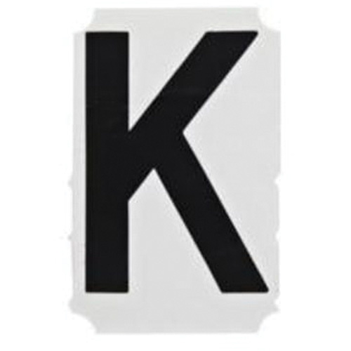 Brady  5010P-K  Quick-Align<sup>?</sup>Individual Gothic Number and Letter Labels, K, 1" H, Black - Pack of 10